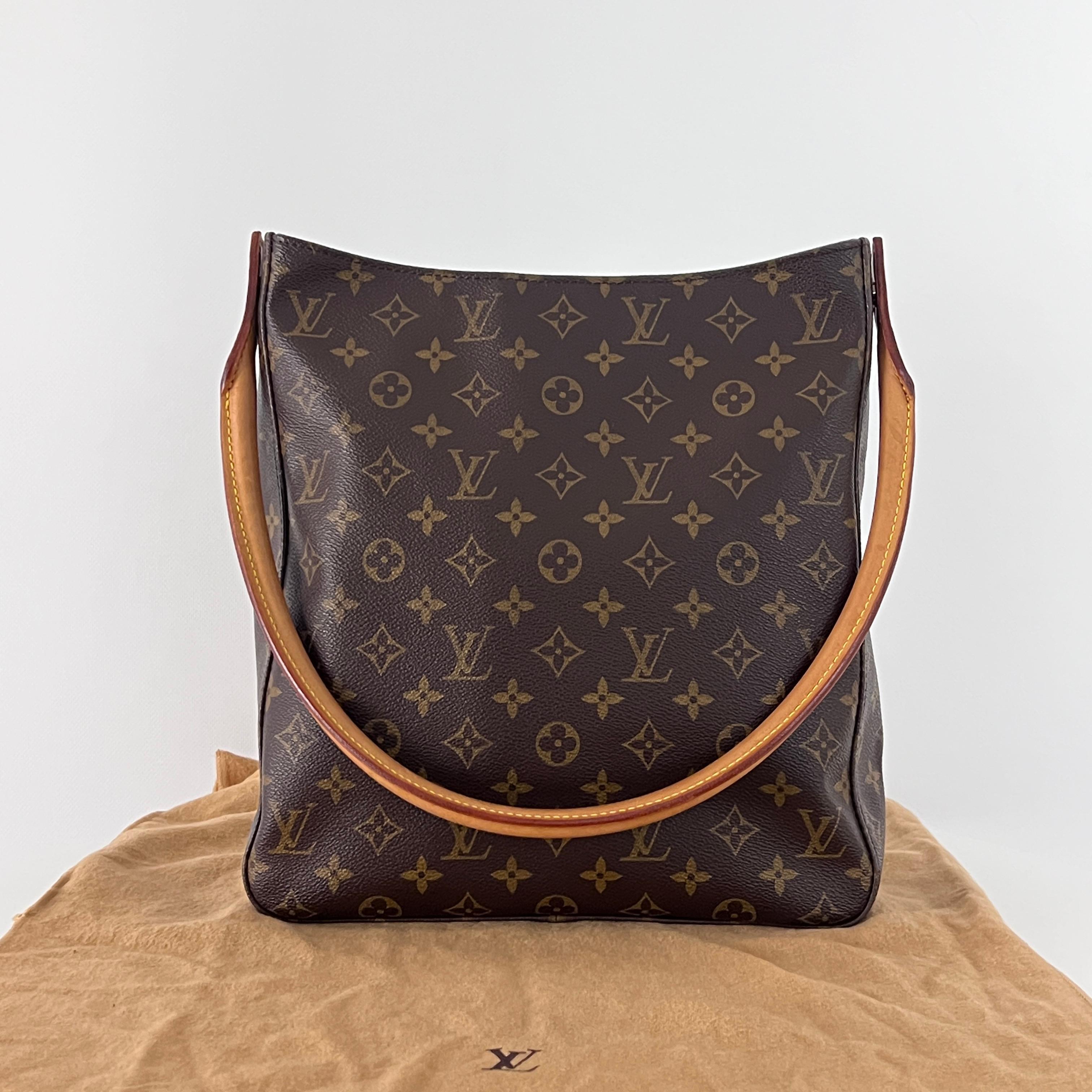 Noir Louis Vuitton Looping GM Shoulder Bag Monogram Canvas Brown 2000 en vente