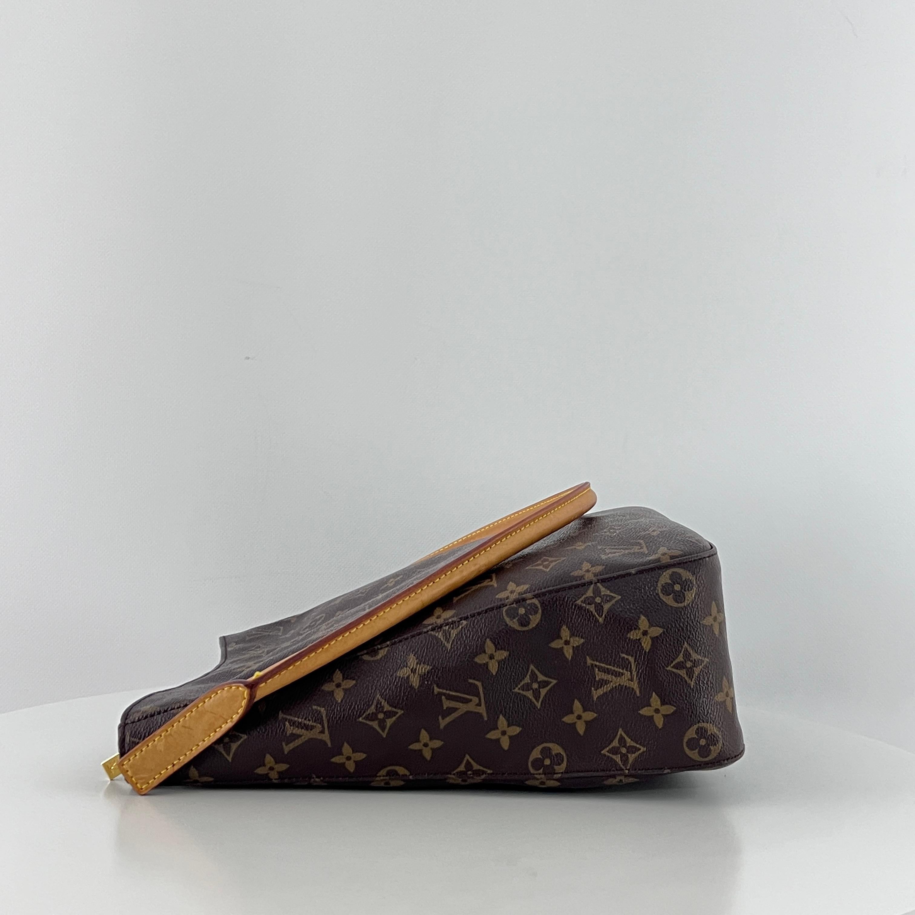 Louis Vuitton Looping GM Shoulder Bag Monogram Canvas Brown 2001 Unisexe en vente