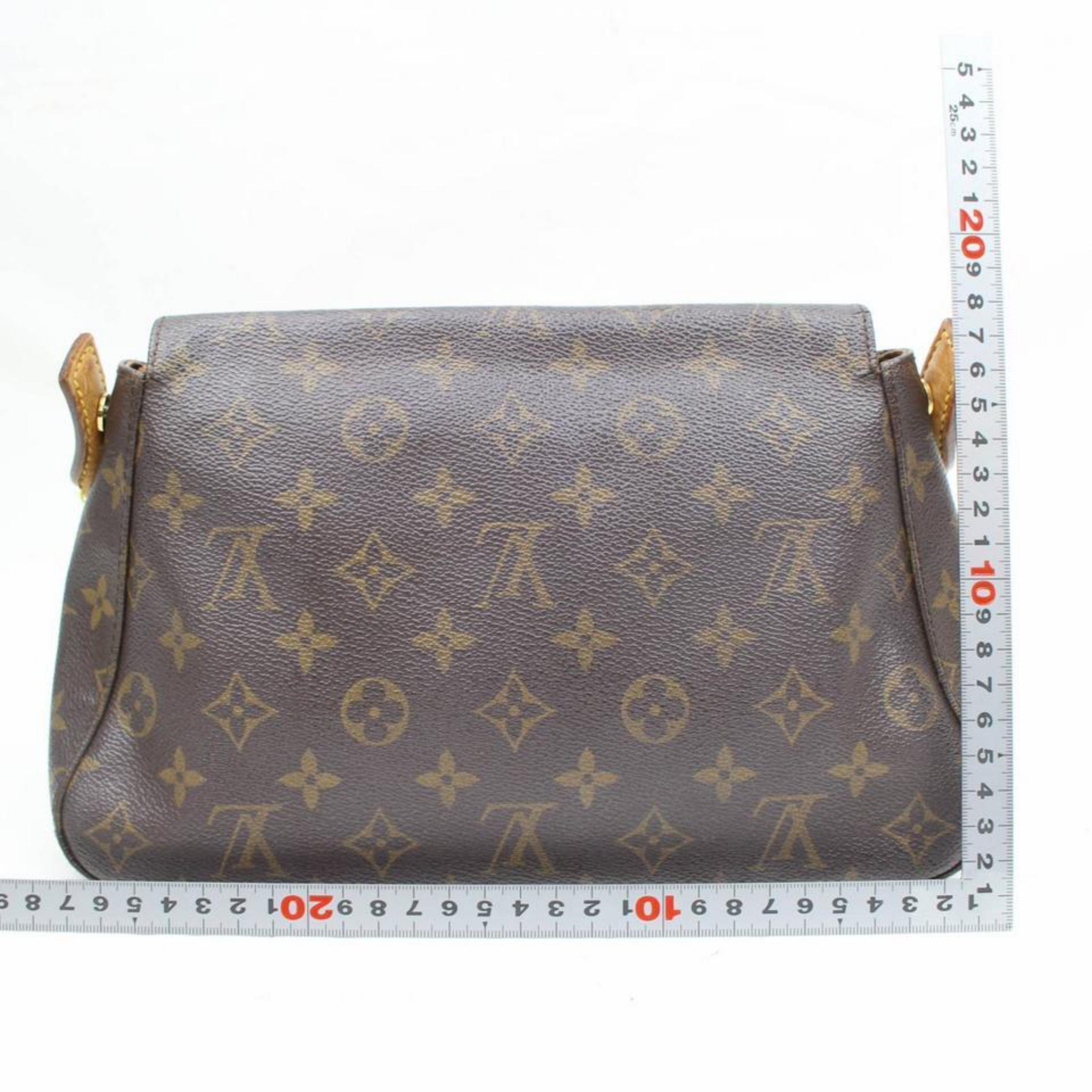 Gray Louis Vuitton Looping Monogram Mini Pm 869105 Brown Coated Canvas Satchel For Sale