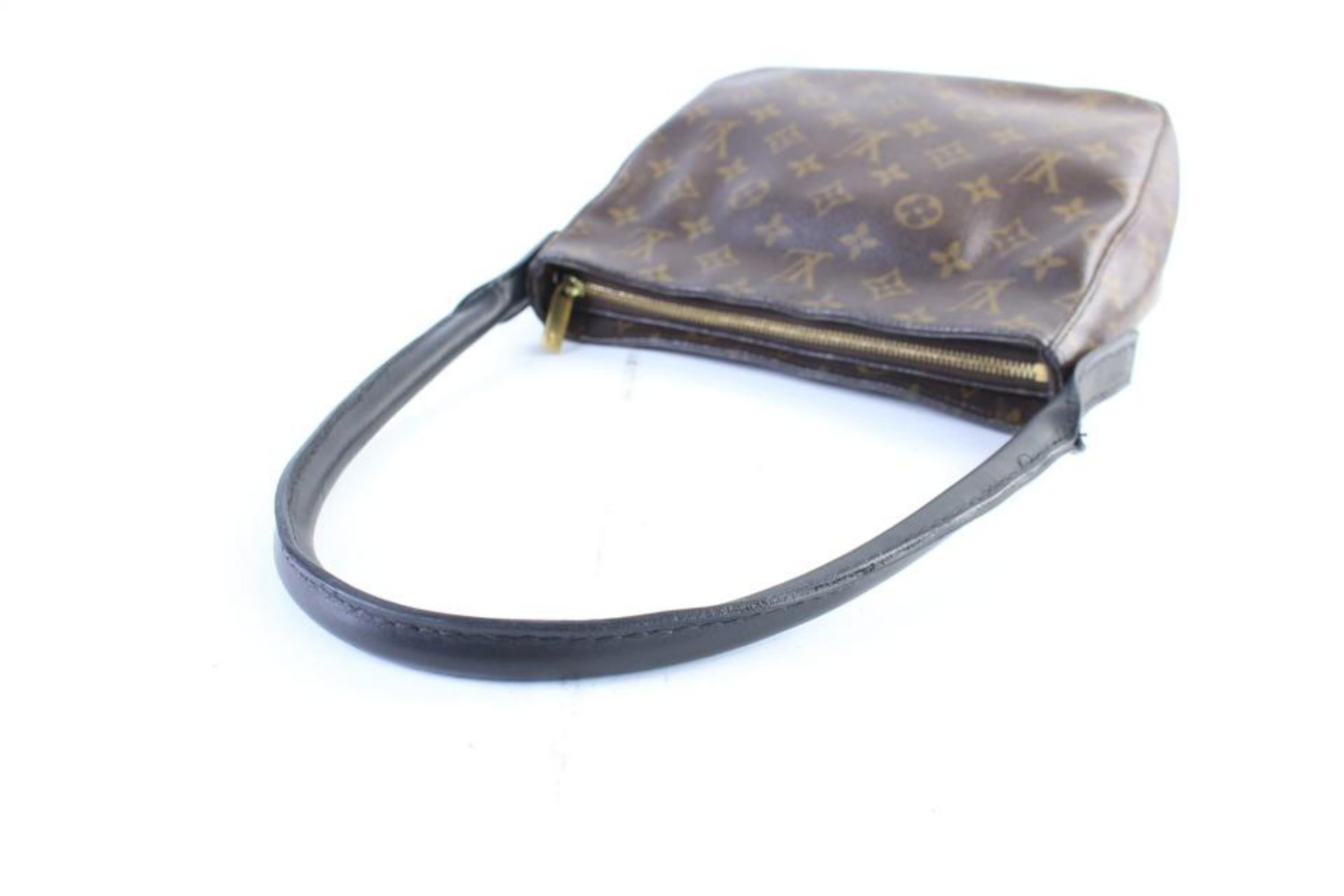 Louis Vuitton Looping Monogram Mm 6lz0625 Brown Coated Canvas Shoulder Bag For Sale 3