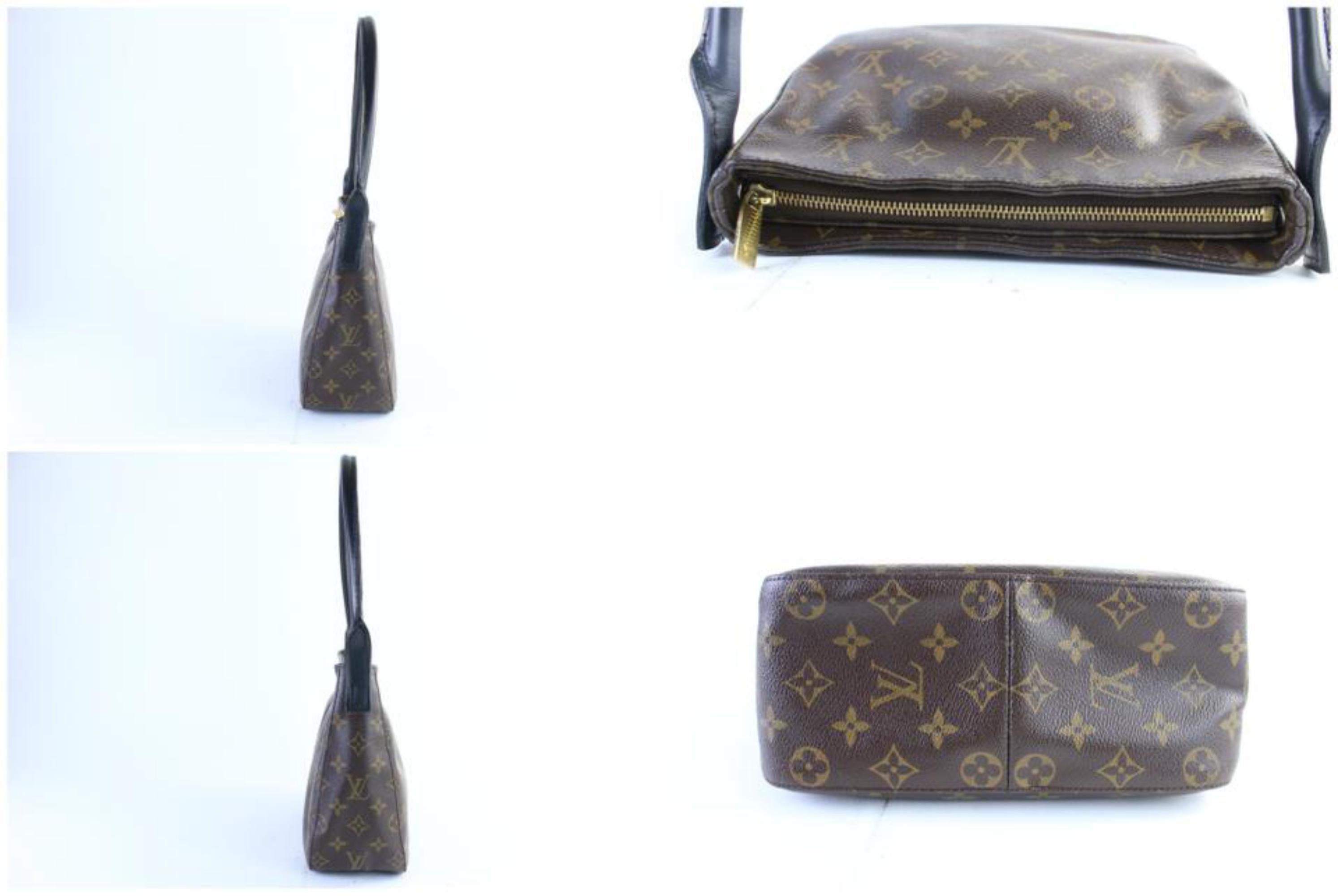 Louis Vuitton Looping Monogram Mm 6lz0625 Brown Coated Canvas Shoulder Bag For Sale 4