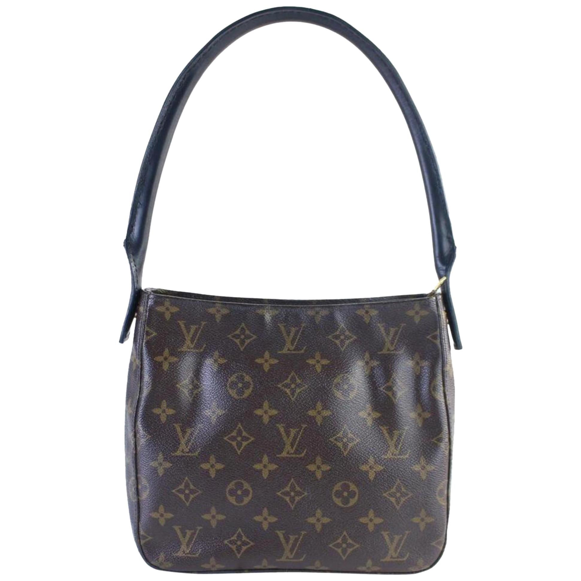 Louis Vuitton Looping Monogram Mm 6lz0625 Brown Coated Canvas Shoulder Bag For Sale