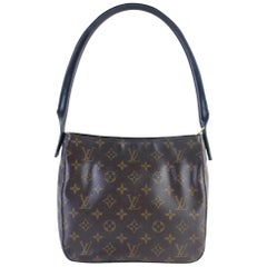 Vintage Louis Vuitton Looping Monogram Mm 6lz0625 Brown Coated Canvas Shoulder Bag