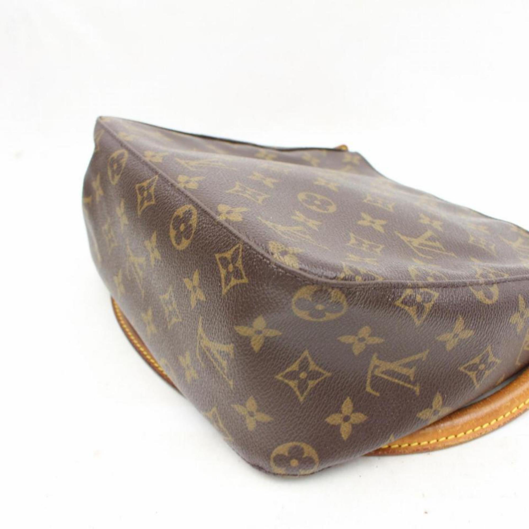 Women's Louis Vuitton Looping Monogram Mm 866198 Brown Coated Canvas Shoulder Bag For Sale