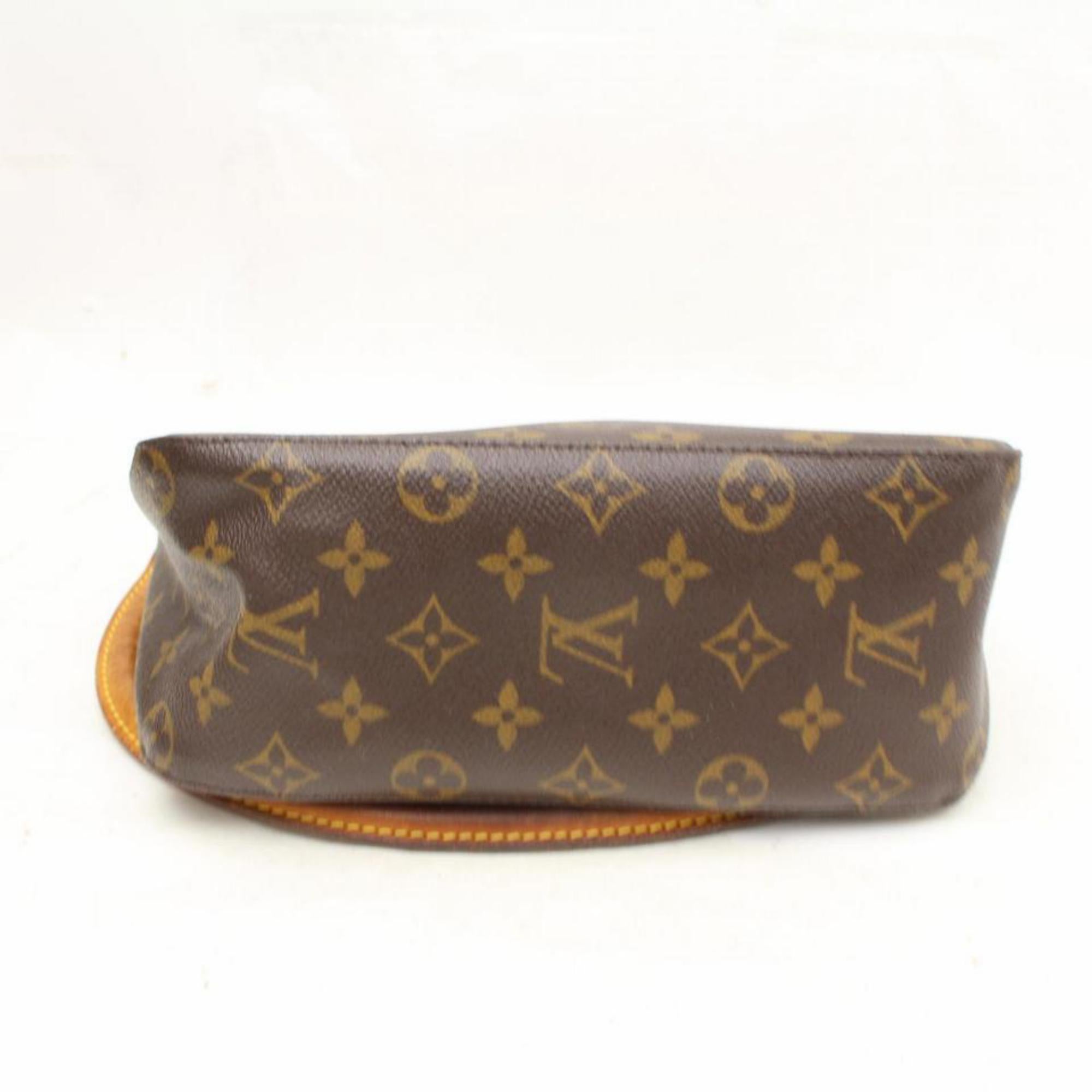 Louis Vuitton Looping Monogram Mm 866198 Brown Coated Canvas Shoulder Bag For Sale 1