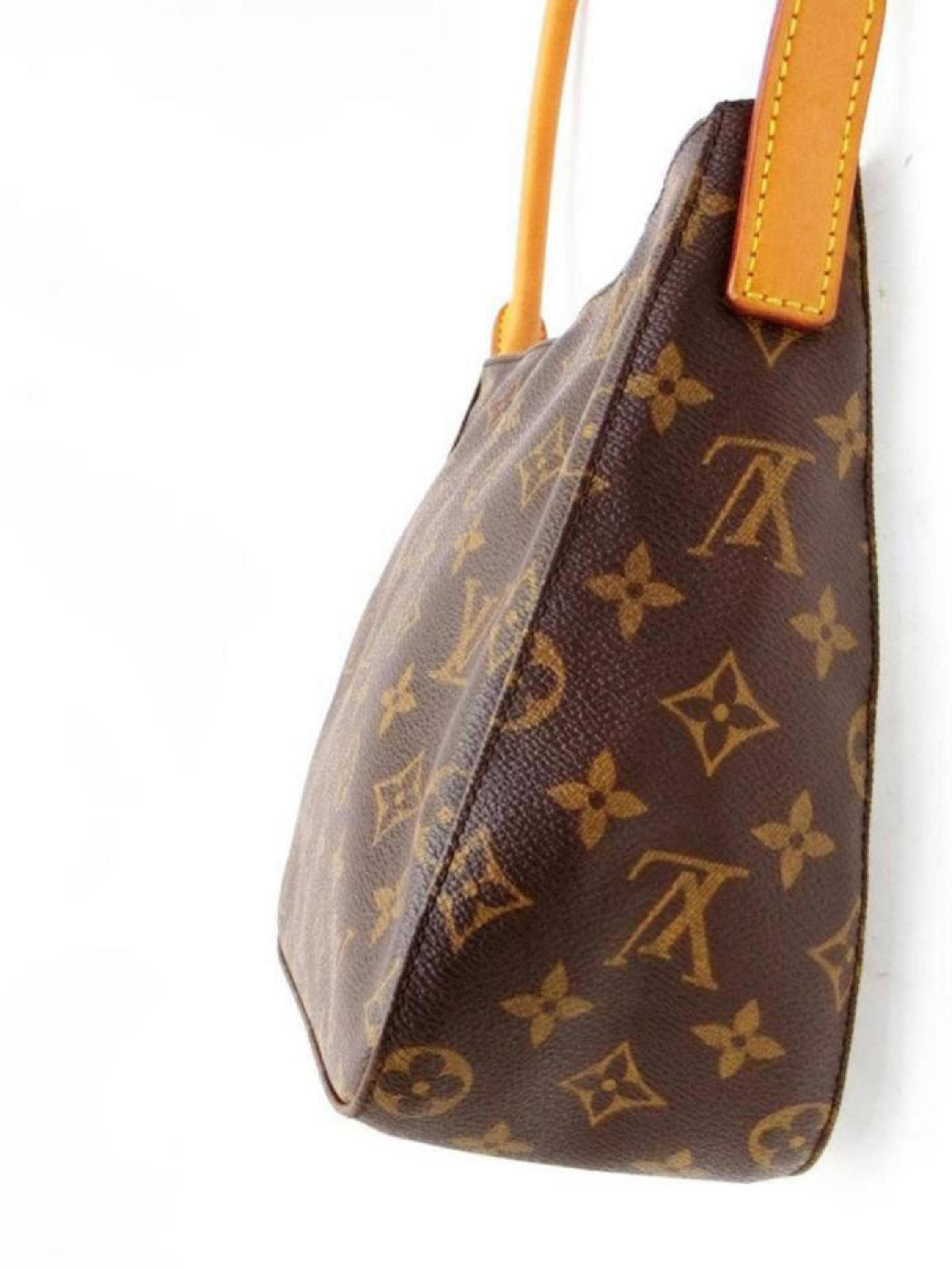 Louis Vuitton Looping Monogram Mm Zip Hobo 228910 Coated Canvas Shoulder Bag For Sale 1
