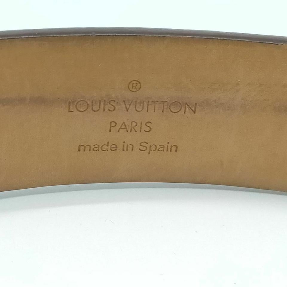 Women's Louis Vuitton Louis Vuitton 75/30 Damier Ebene Ceinture Carre Belt Silvertone For Sale