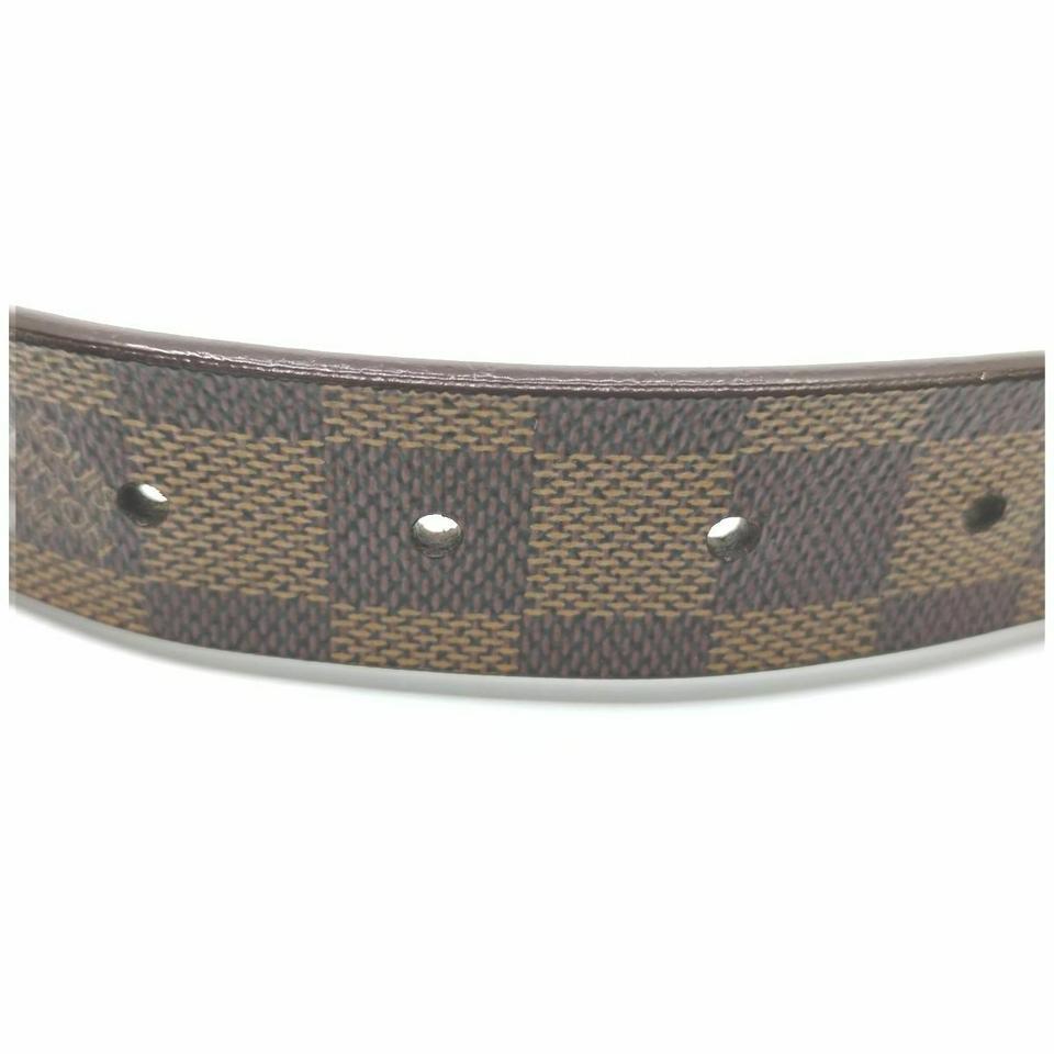 Louis Vuitton Louis Vuitton 75/30 Damier Ebene Ceinture Carre Belt Silvertone Pour femmes en vente