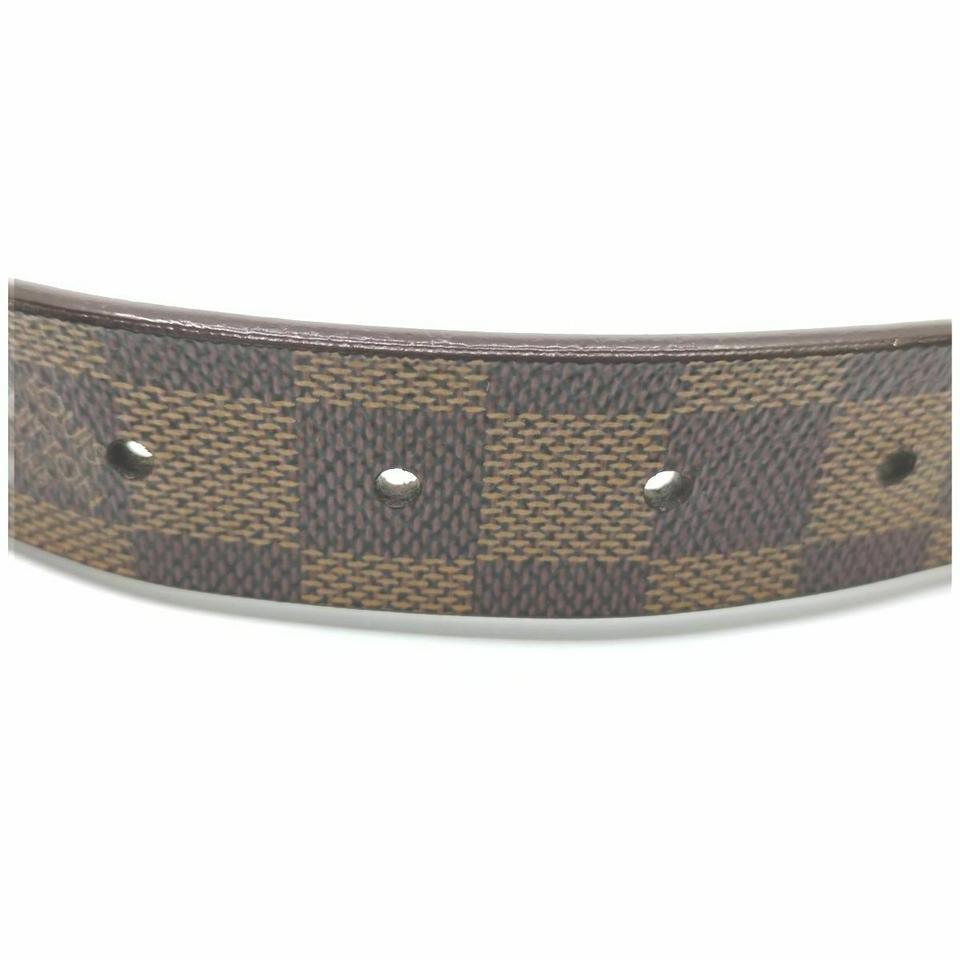 Louis Vuitton Louis Vuitton 75/30 Damier Ebene Ceinture Carre Belt Silvertone For Sale 3