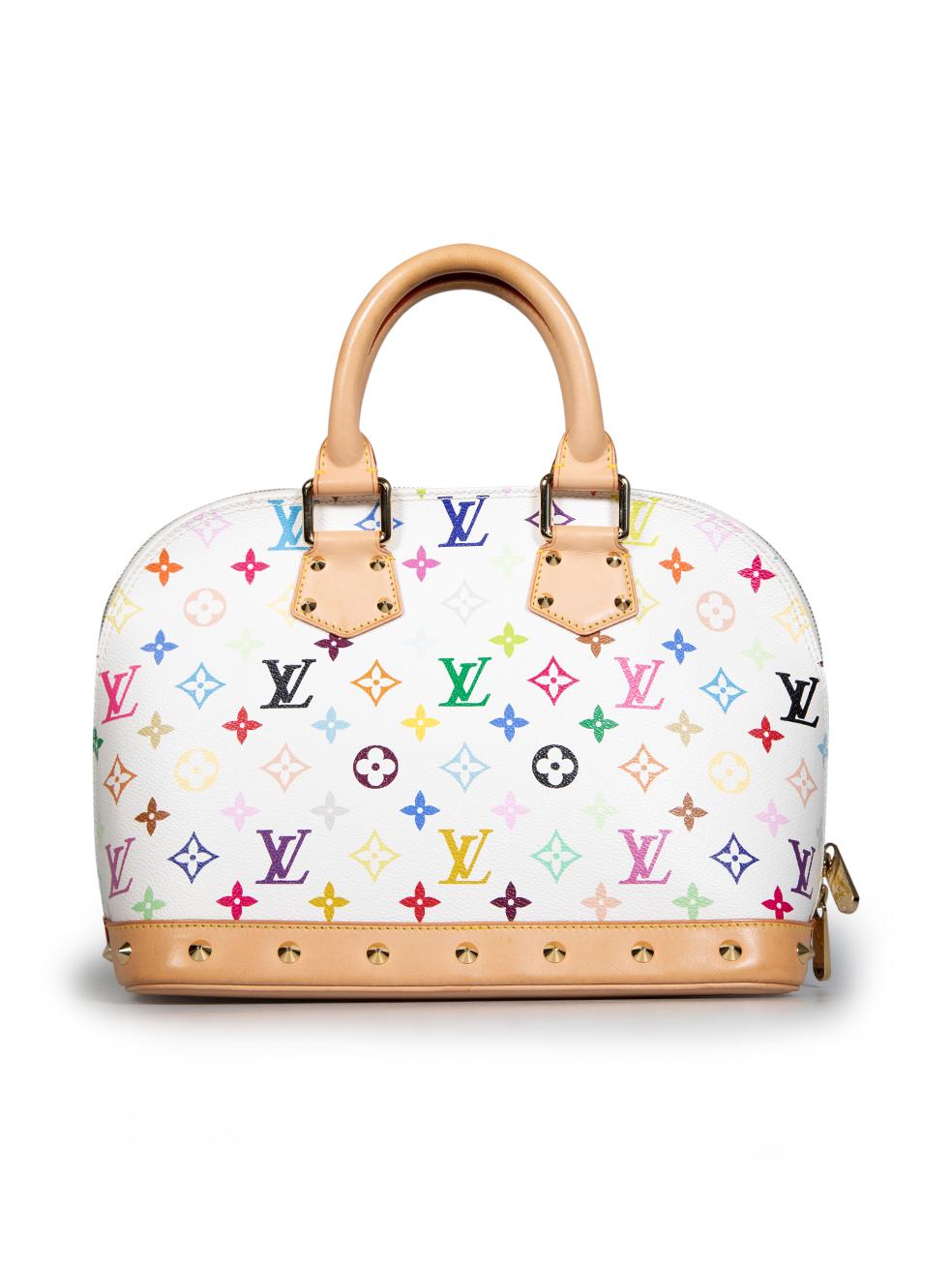 Beige Louis Vuitton Louis Vuitton x Takashi Murakami 2003 Monogram Alma PM Handbag