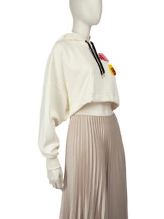 Louis Vuitton Louis Vuitton x Yayoi Kusama Ecru Patch Detail Cropped Hoodie Size