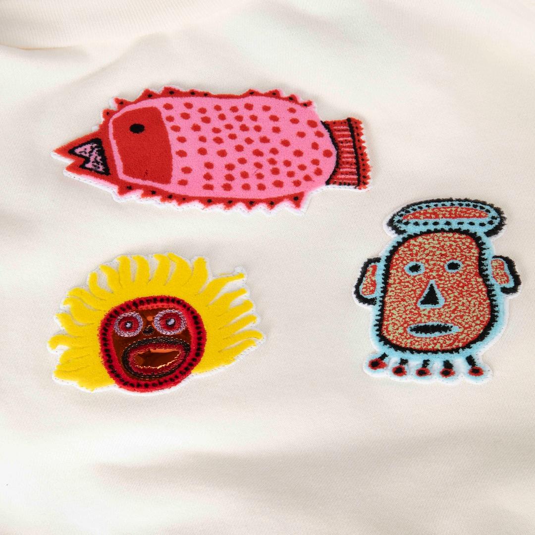 Louis Vuitton Louis Vuitton x Yayoi Kusama Ecru Patch Detail Cropped Hoodie Size In Good Condition In London, GB