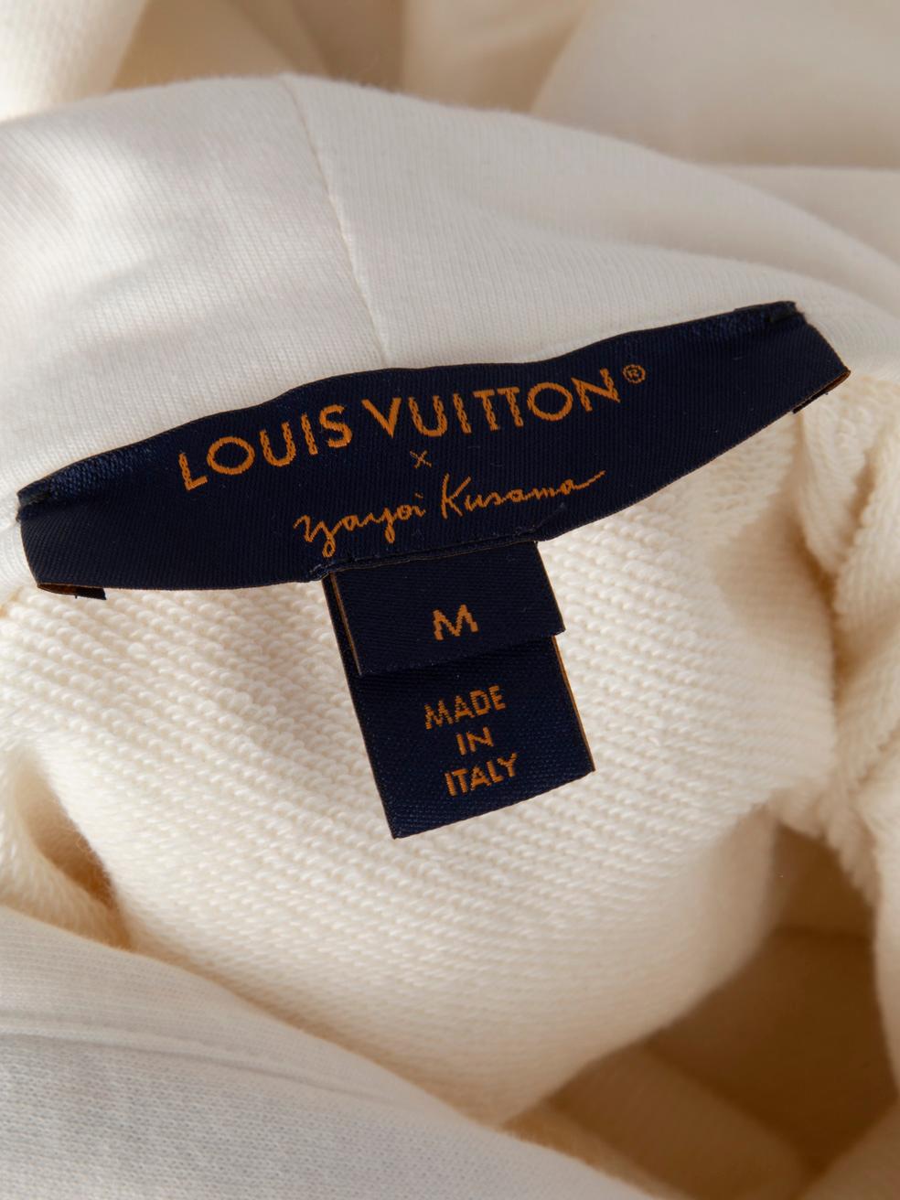 Louis Vuitton Louis Vuitton x Yayoi Kusama Ecru Patch Detail Cropped Hoodie Size 3