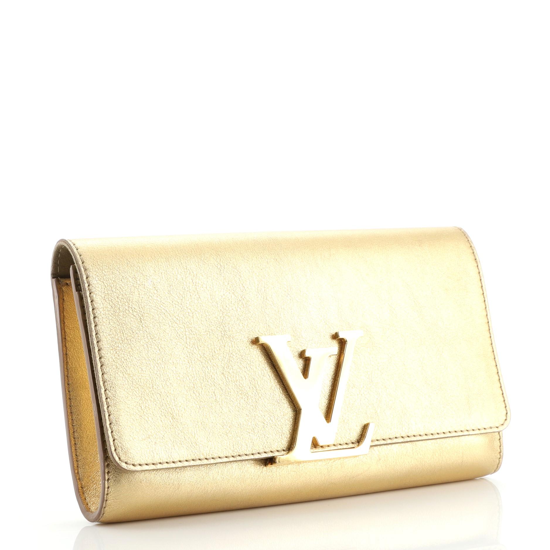 Lange Louis Vuitton Louise Clutch aus Leder (Braun)