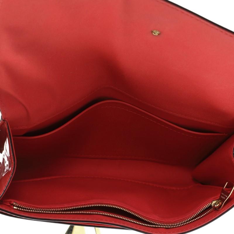 Red Louis Vuitton Louise Clutch Patent Long