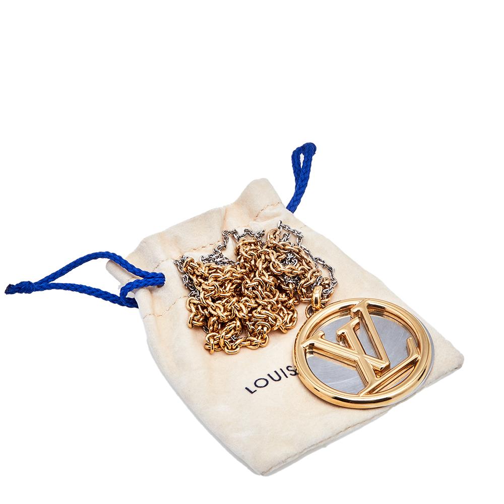 Contemporary Louis Vuitton Louise Two Tone Metal Long Necklace