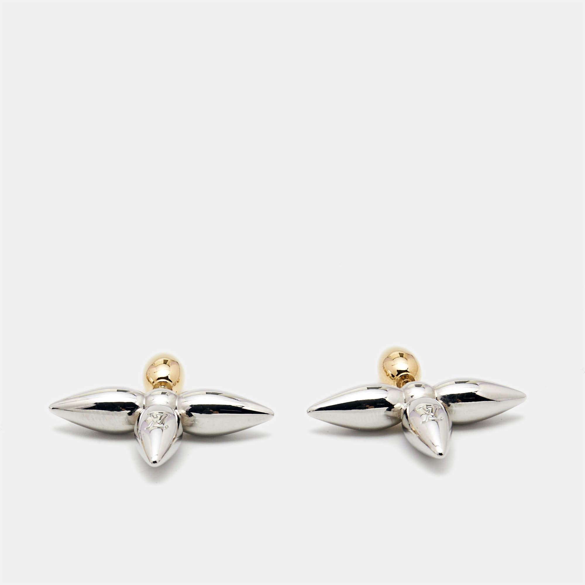 These stunning earrings are elegant and fabulous. Crafted from two-tone gold metal, they are the perfect accessory to add that contemporary touch to your look.

Includes: Original Dustbag, Original Box

