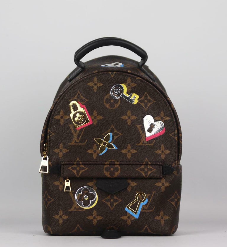 Louis Vuitton Palm Springs Monogram Love Lock Mini Brown in Coated  Canvas/Calfskin with Gold-tone - US