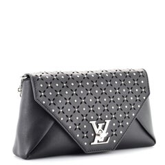 Louis Vuitton Love Note Chain Clutch Studded Perforated Leather