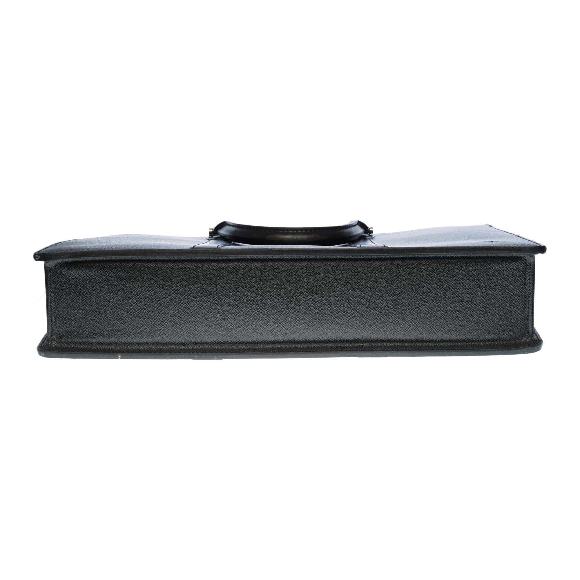 Louis Vuitton Lozan Briefcase in black taiga leather, BPHW 4