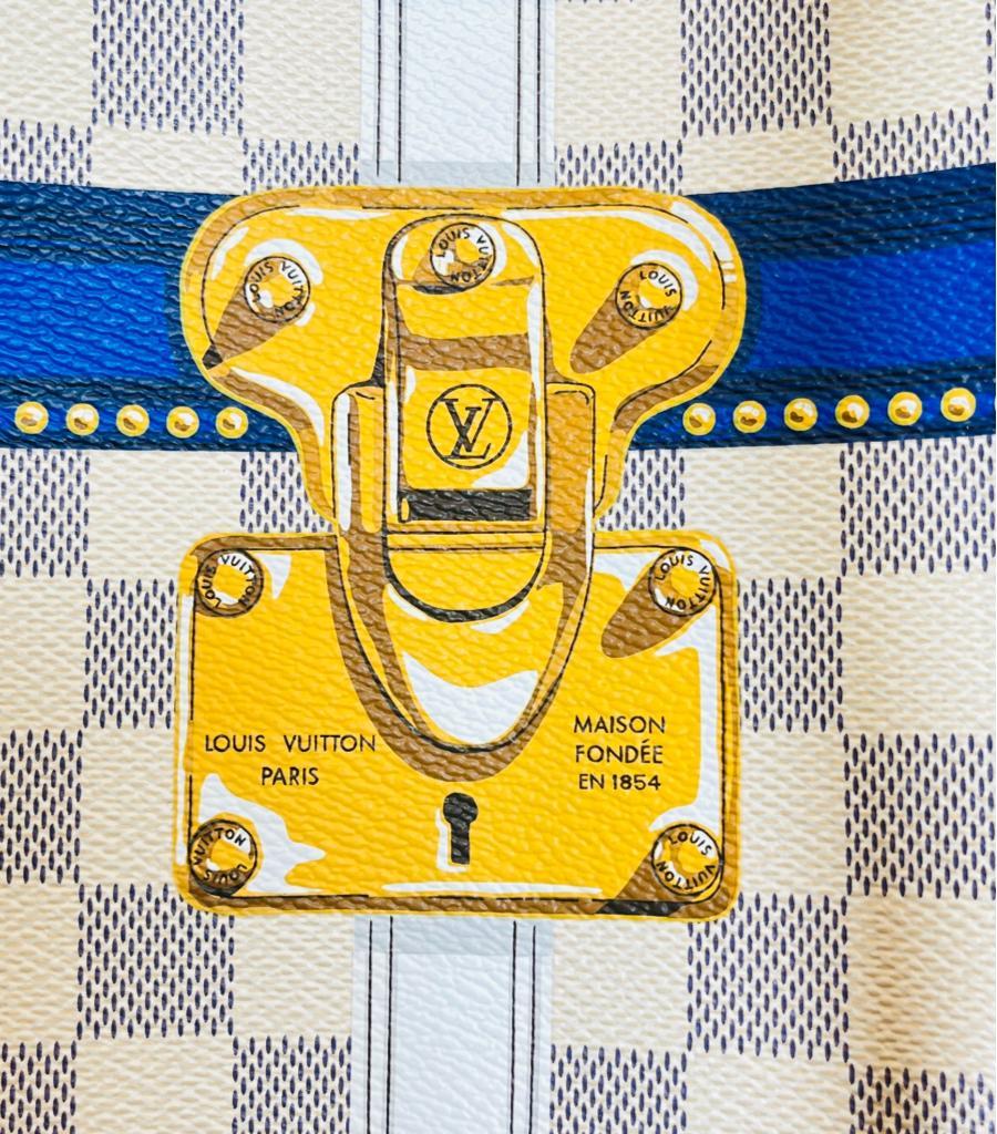 Louis Vuitton Ltd. Ed. Damier Azur Summer Trunks Knokke Neverfull MM Bag & Pouch For Sale 8
