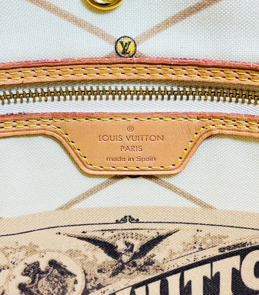 Louis Vuitton Ltd. Ed. Damier Azur Summer Trunks Knokke Neverfull MM Bag & Pouch For Sale 10