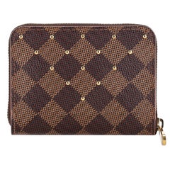 Louis Vuitton Ltd Edition Damier Ebene Studded Zippy Coin Purse