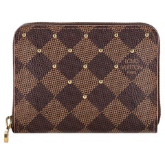 Louis Vuitton Ltd Edition Damier Ebene Studded Zippy Coin Purse