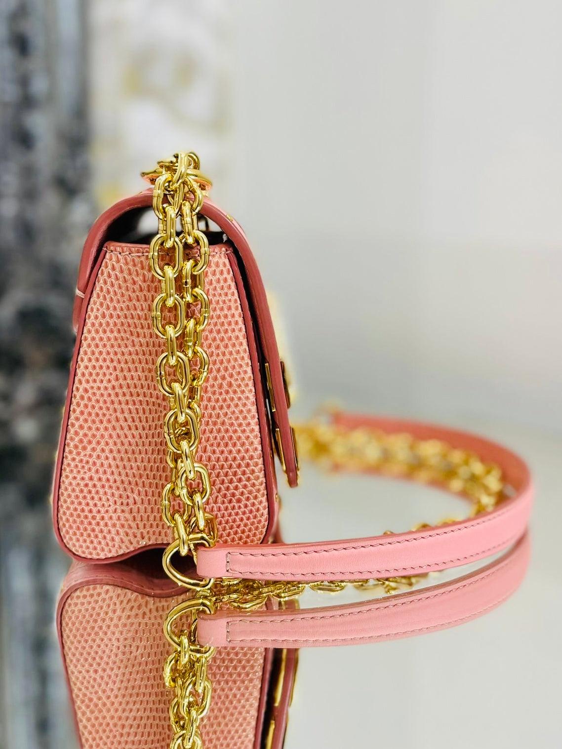 Louis Vuitton Ltd Edition Lizard & Crystal Trunk/Twist Lock Bag In Excellent Condition In London, GB
