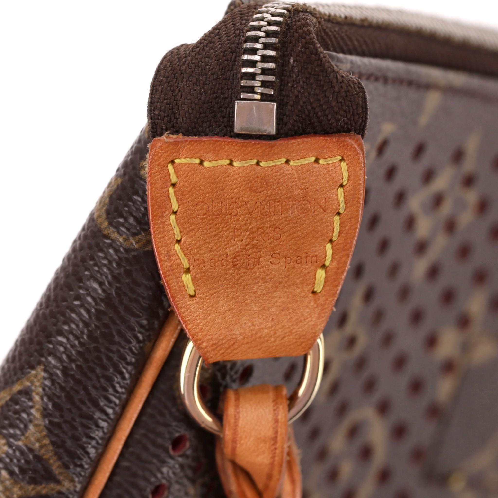 Louis Vuitton Ltd Edition Monogram Perforated Coated Canvas Pochette Bag For Sale 5