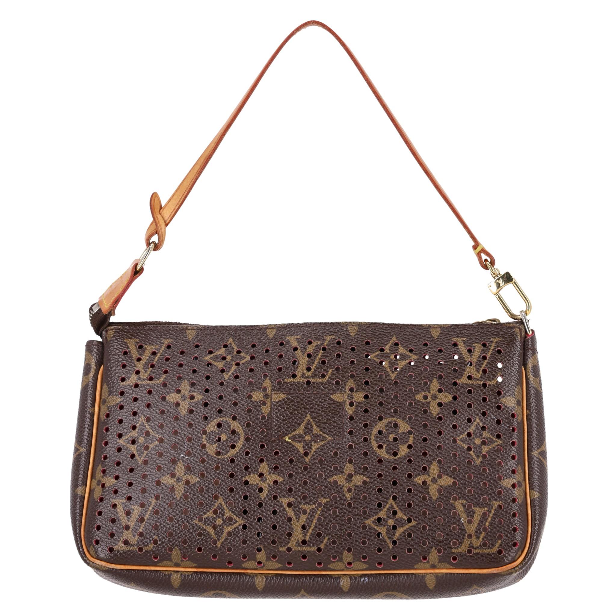 Louis Vuitton Ltd Edition Monogram Perforated Coated Canvas Pochette Bag In Good Condition For Sale In London, GB