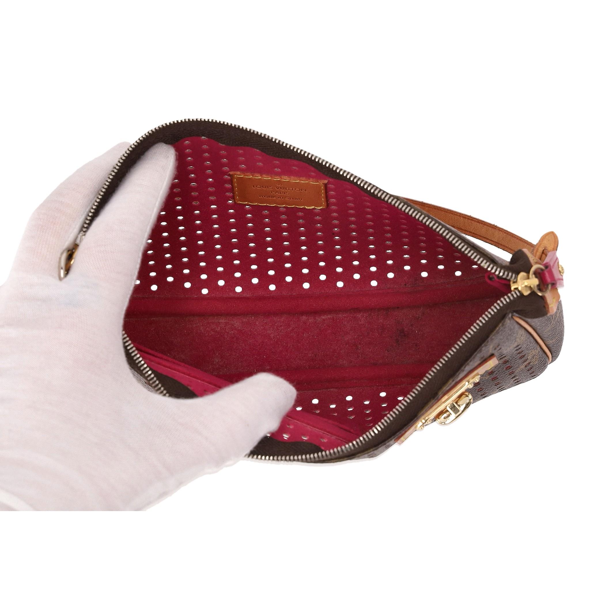 Louis Vuitton Ltd Edition Monogram Perforated Coated Canvas Pochette Bag For Sale 1