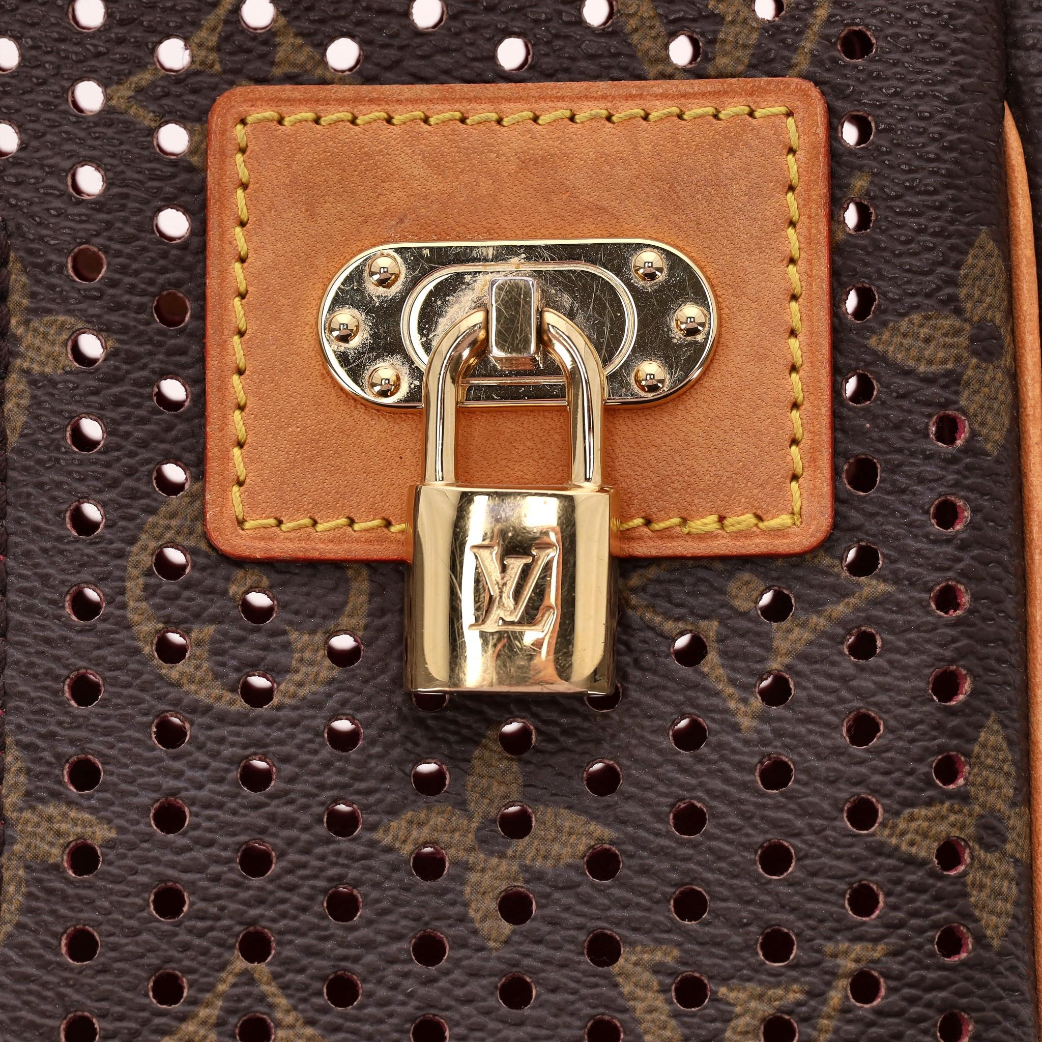 Louis Vuitton Ltd Edition Monogram Perforated Coated Canvas Pochette Bag For Sale 2