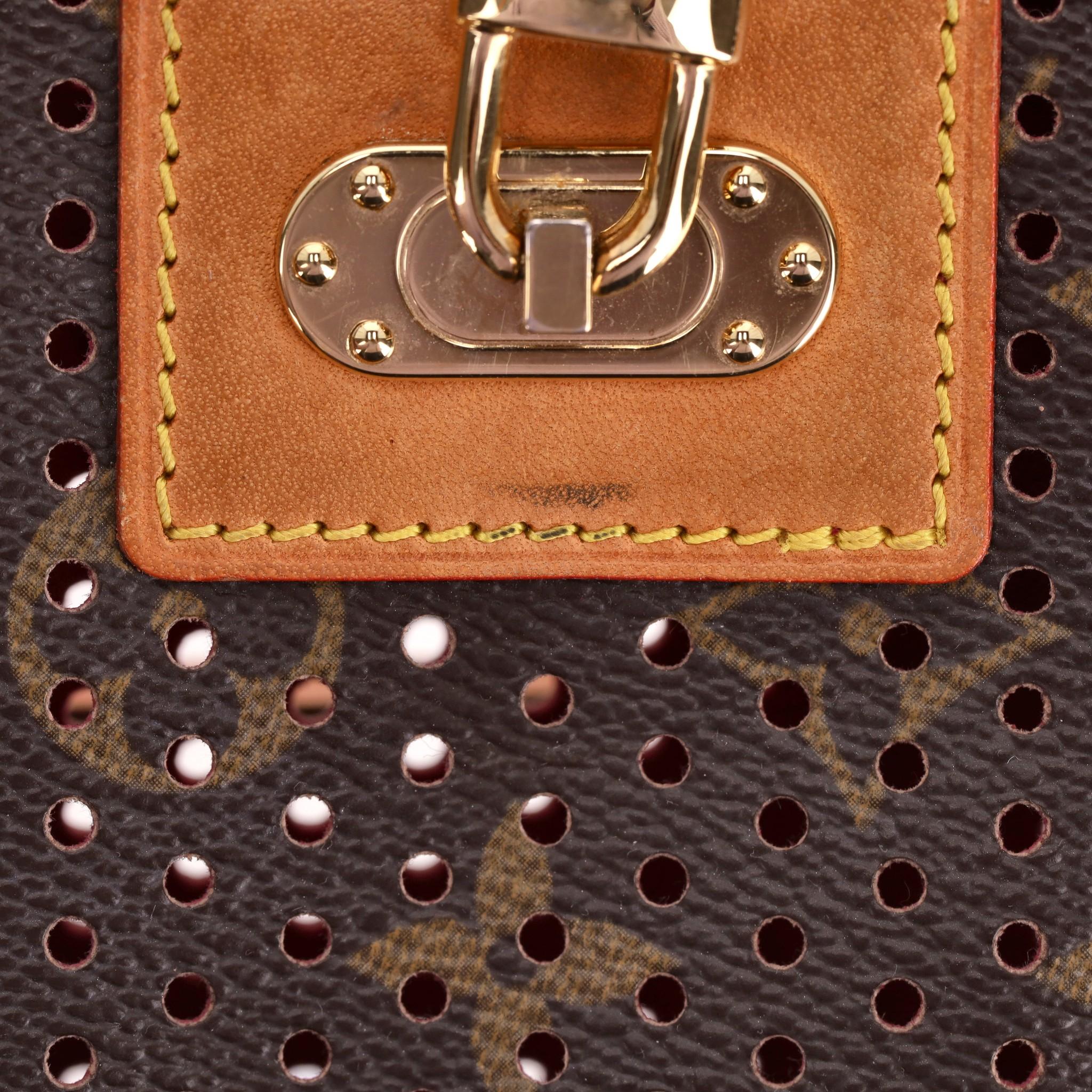 Louis Vuitton Ltd Edition Monogram Perforated Coated Canvas Pochette Bag For Sale 4