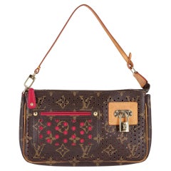 Louis Vuitton Ltd Edition Monogramm Perforierte beschichtete Segeltuch-Pochette-Tasche