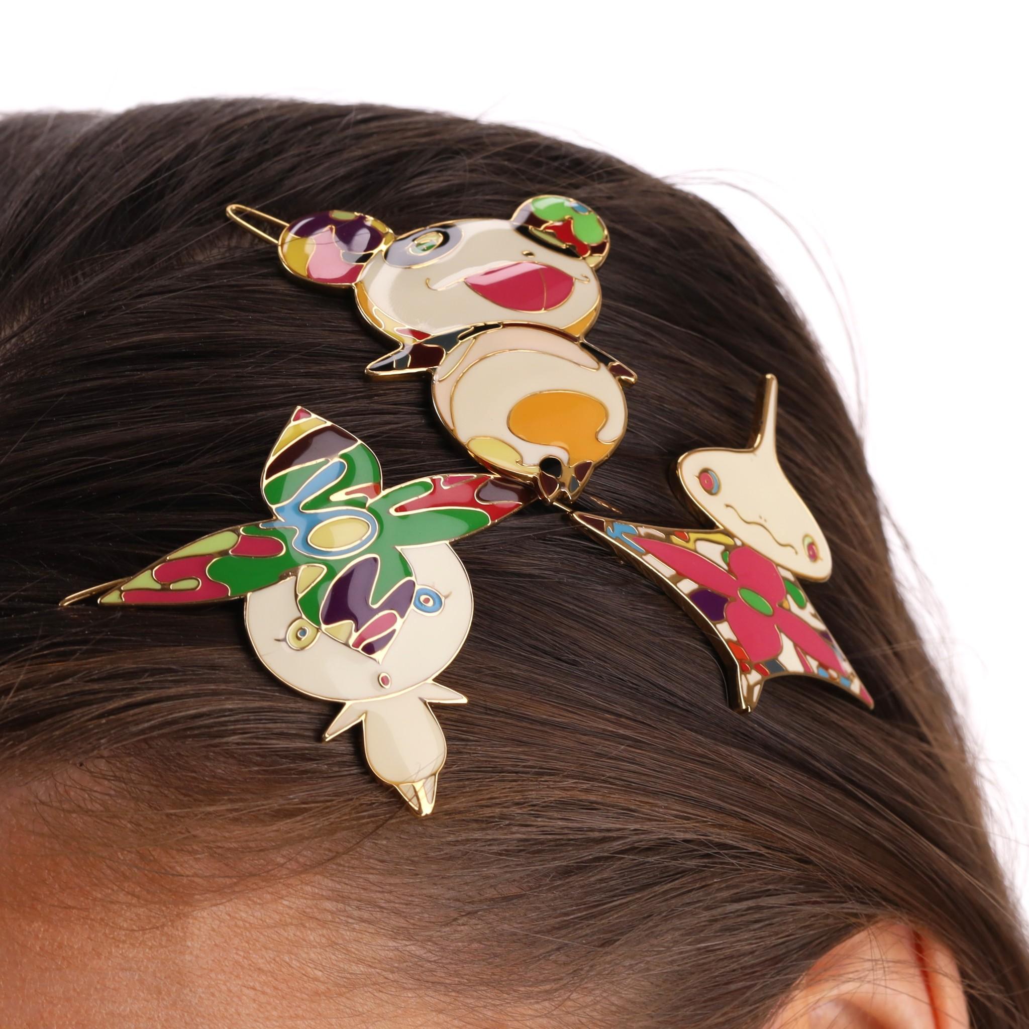 Modern Louis Vuitton Ltd Edition Takashi Murakami Collection Hair Clips For Sale