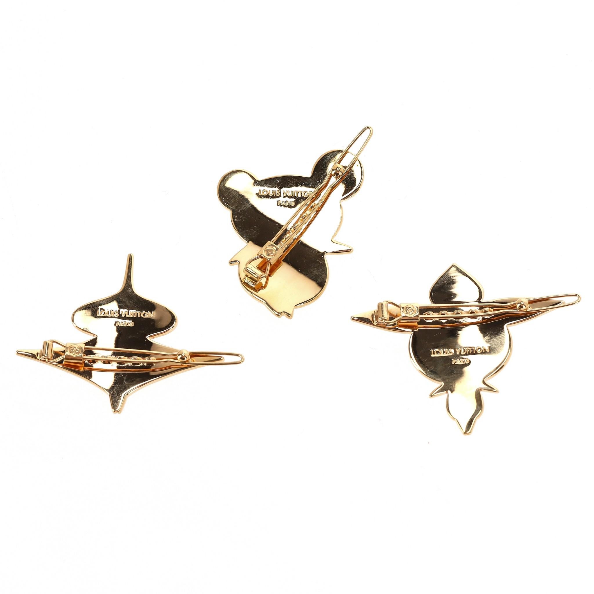 Louis Vuitton Ltd Edition Takashi Murakami Collection Hair Clips For Sale 2