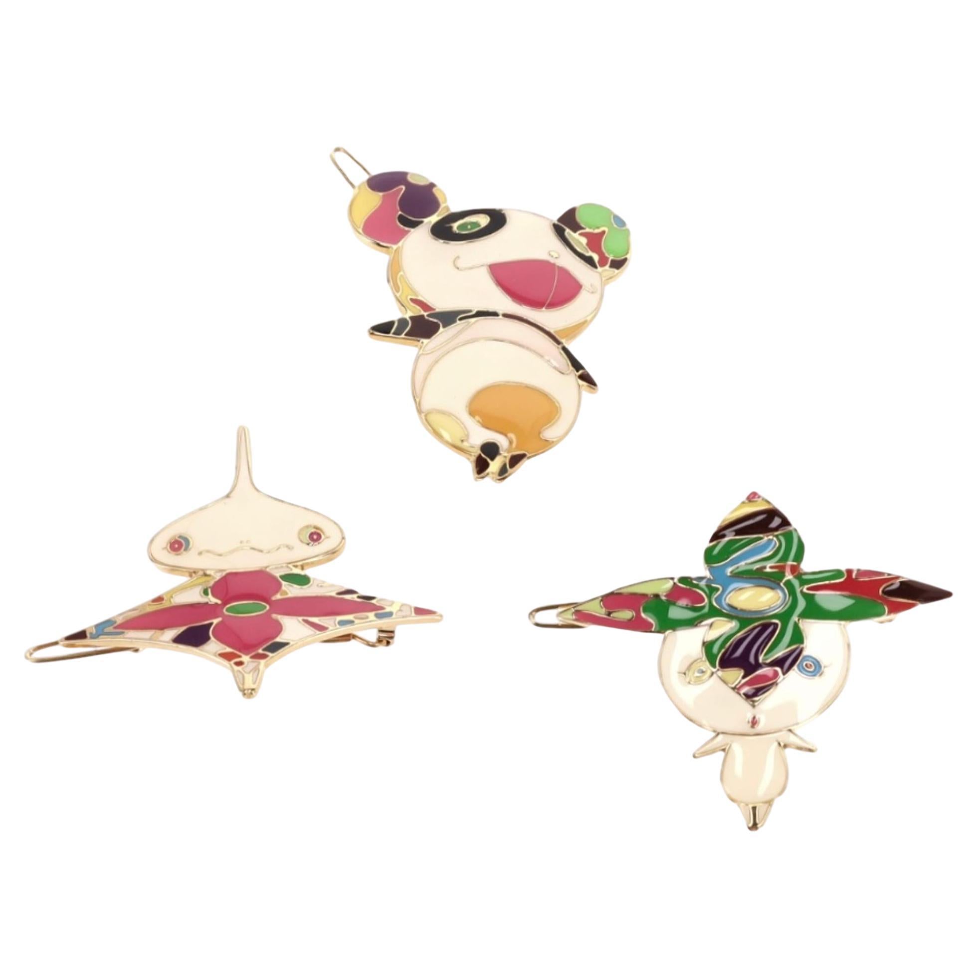 Louis Vuitton Ltd Edition Takashi Murakami Collection Hair Clips