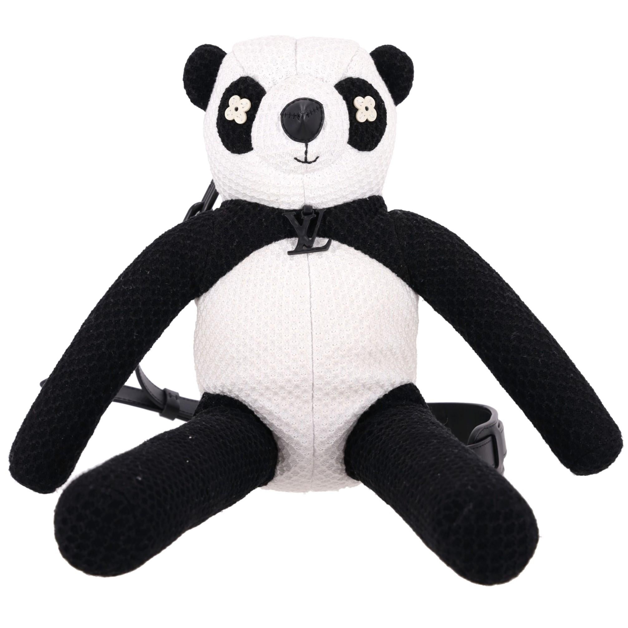 Black Louis Vuitton Ltd Edition Zoom & Friends Panda Bear Crossbody Bag For Sale