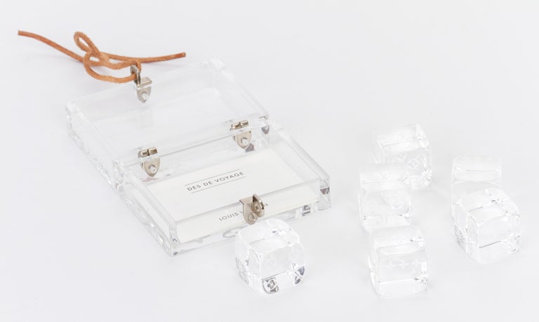 Louis Vuitton Lucite Box Case with 6 Dice at 1stDibs  louis vuitton pill  box, louis vuitton dice set, louis vuitton acrylic box