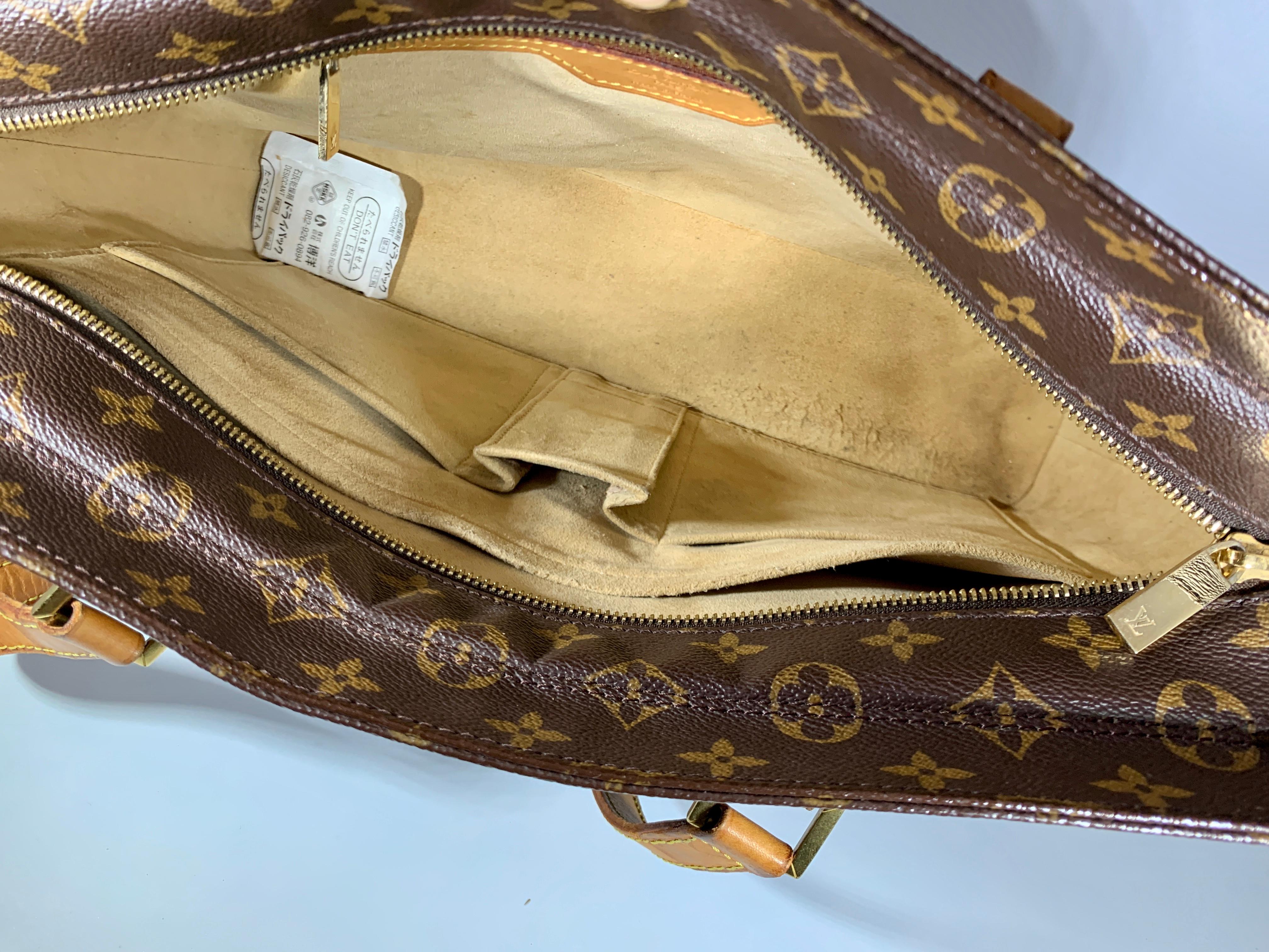 Louis VUITTON  Luco Leather Beige Monogram Canvas Tote, Brown 2