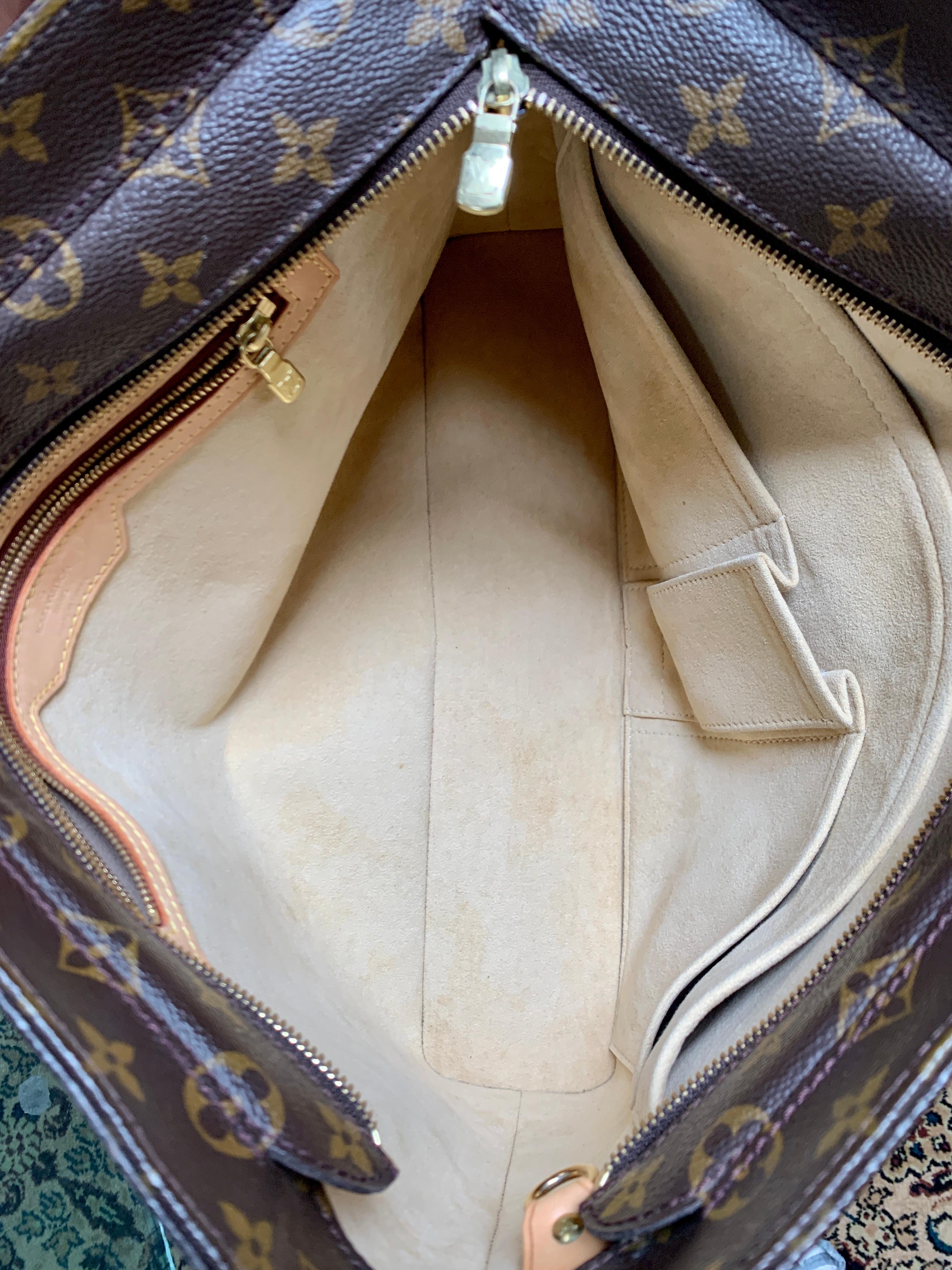 Louis VUITTON  Luco Leather Beige Monogram Canvas Tote, Brown, (Size One Size) 1