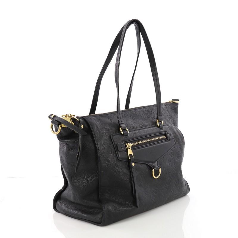 Black Louis Vuitton Lumineuse Handbag Monogram Empreinte Leather PM
