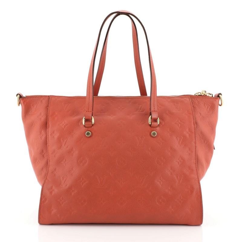 Orange Louis Vuitton Lumineuse Handbag Monogram Empreinte Leather PM