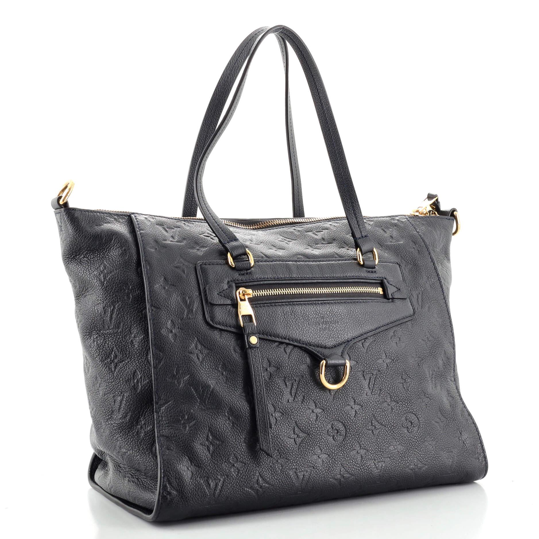 Black Louis Vuitton Lumineuse Handbag Monogram Empreinte Leather PM