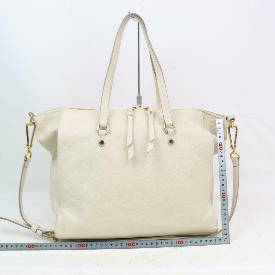 Louis Vuitton Lumineuse Leather 2way Zip Tote 870872 White Monogram Empreinte  1