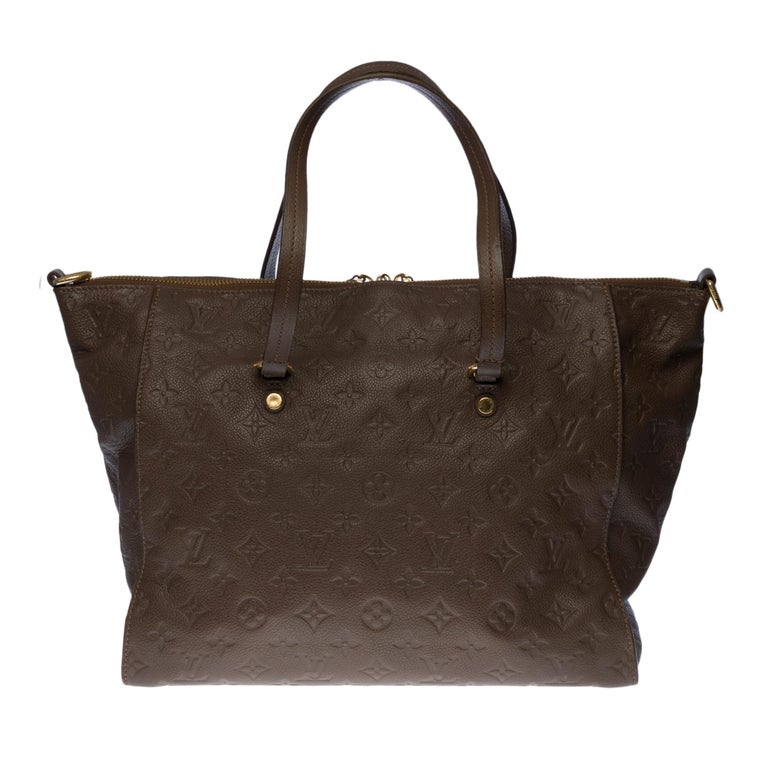 Black Louis Vuitton Lumineuse Shoulder bag in brown empreinte leather, GHW For Sale