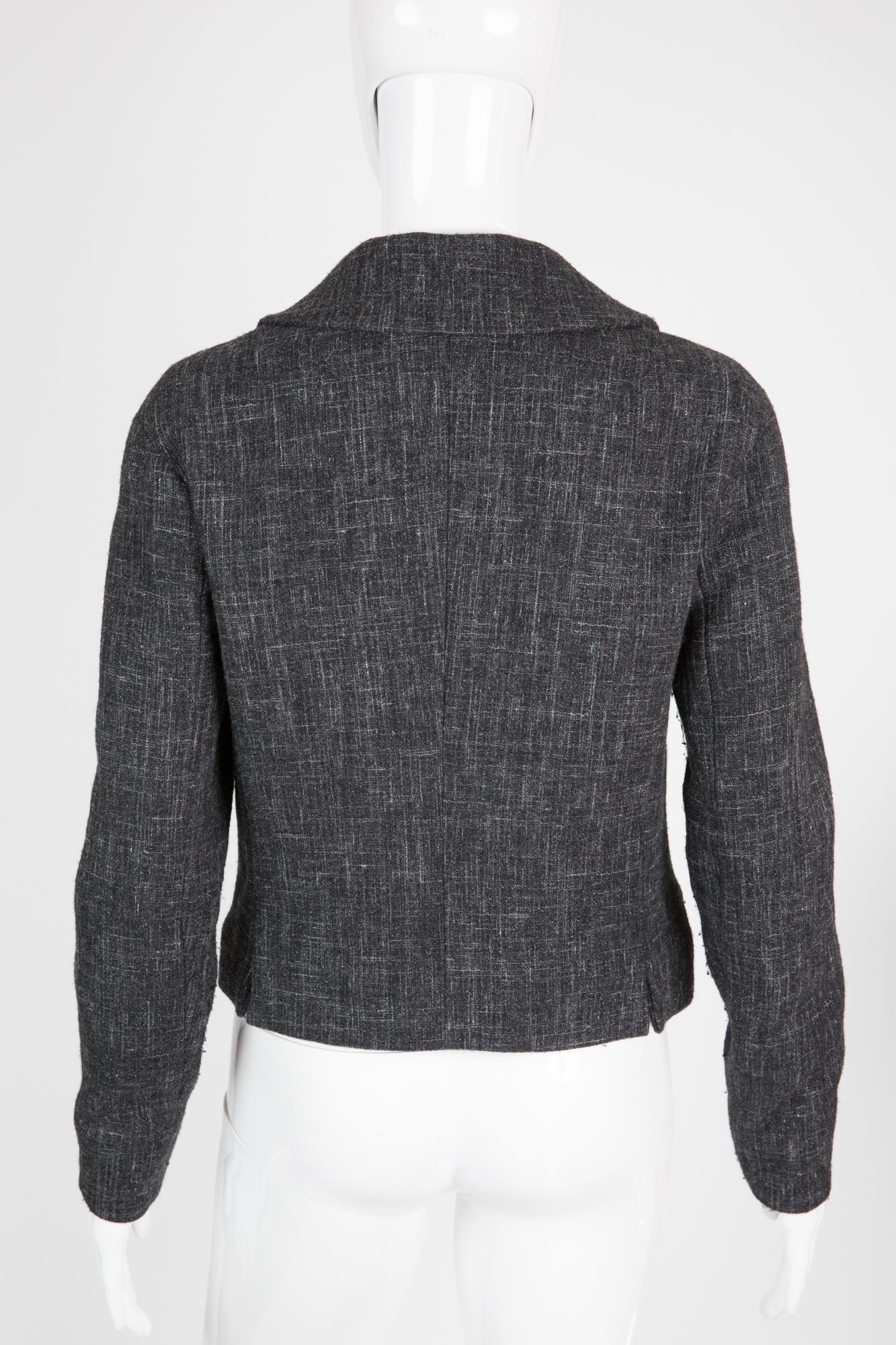 Black Louis Vuitton Lurex and Grey Wool Jacket