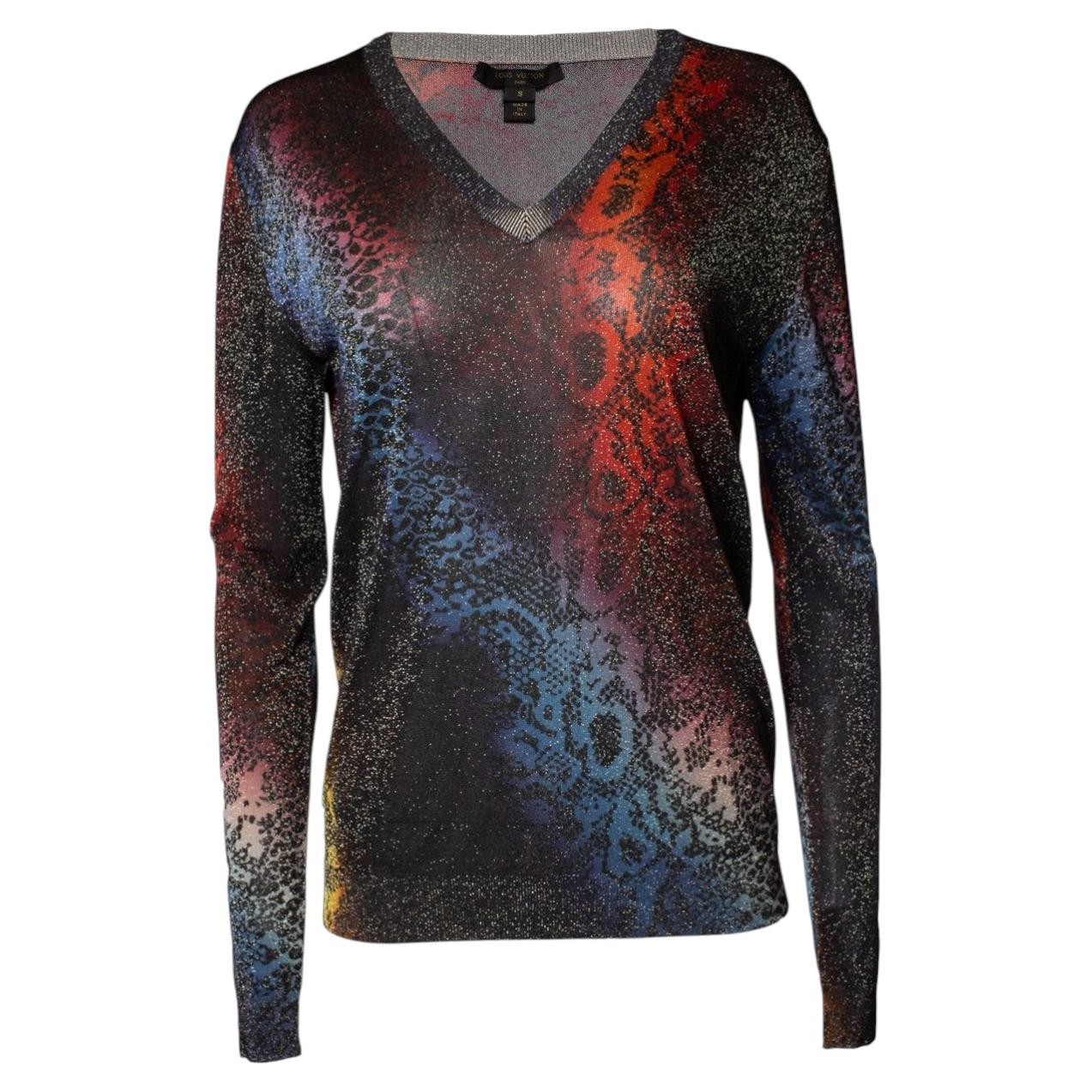 Louis Vuitton, lurex sweater with python print