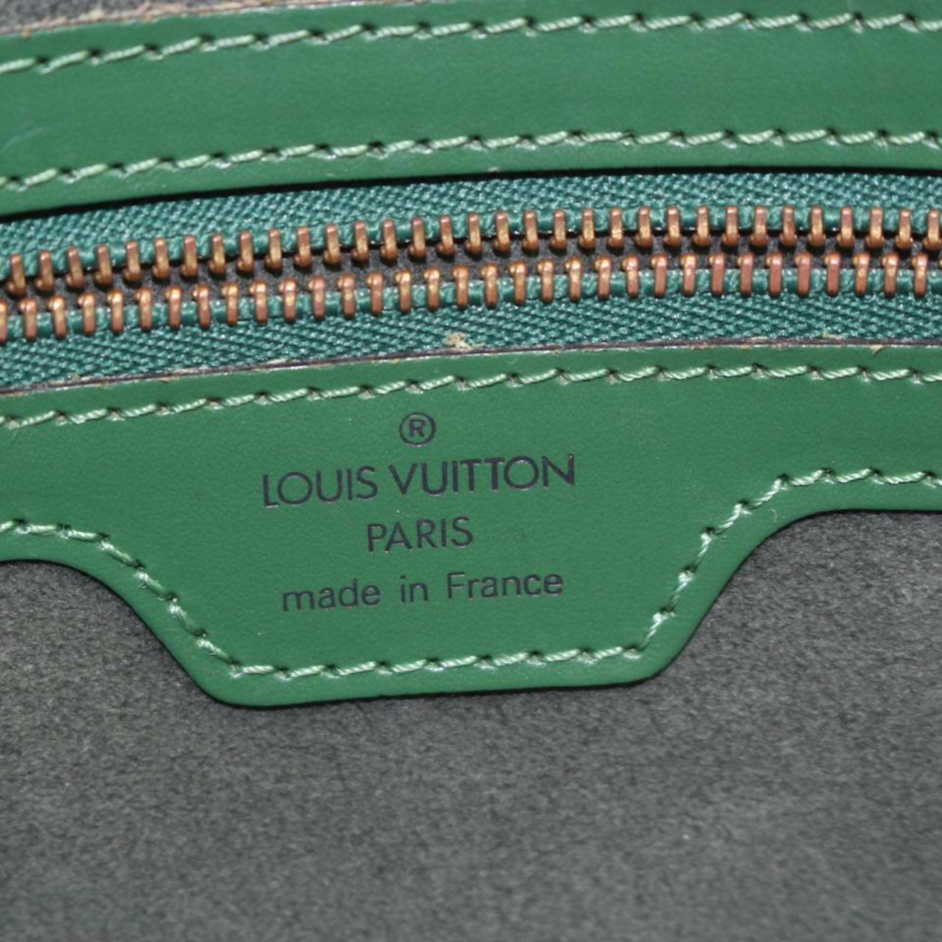 Gray Louis Vuitton Lussac Borneo Zip Tote 869948 Green Leather Shoulder Bag For Sale